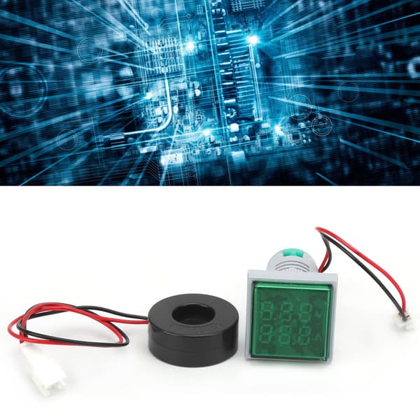 2i1 Volt Amp Meter AD16-22FVA, AC Spændingsstrømstester, Grøn LED-indikator