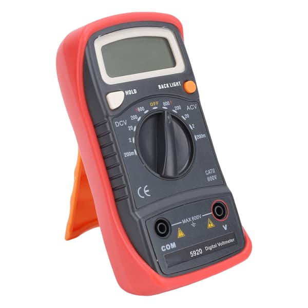 Digitalt multimeter AC DC voltmeter LCD baggrundsbelyst 200mV-600V elektrisk tester