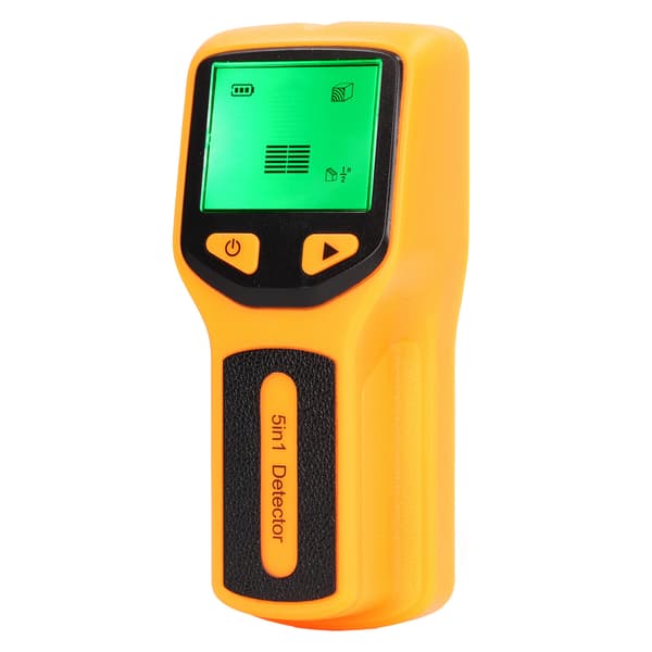 Stud Finder Vægscanner Sensor 5 i 1 Detektor HD LCD-skærm til Træ AC-ledning Centerkant Gul