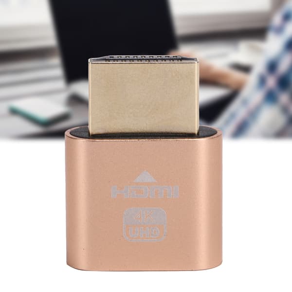 High Definition Multimedia Interface Dummy Plug HotSwappable 4K Display Emulator (Guld)