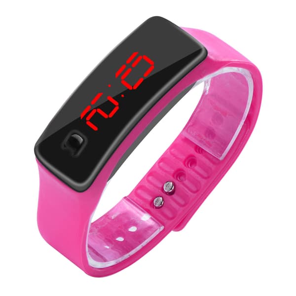 Digital sportklocka - silikonrem, 12H urtavla LED-display armbandsur