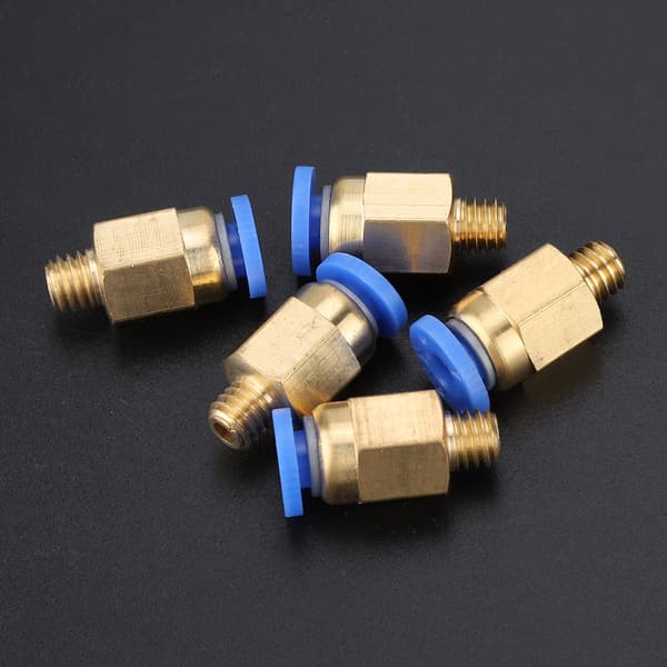 5 STK 3D-printertilbehør PC4-M6 lige gennemgående pneumatisk samling ydre diameter 4MM