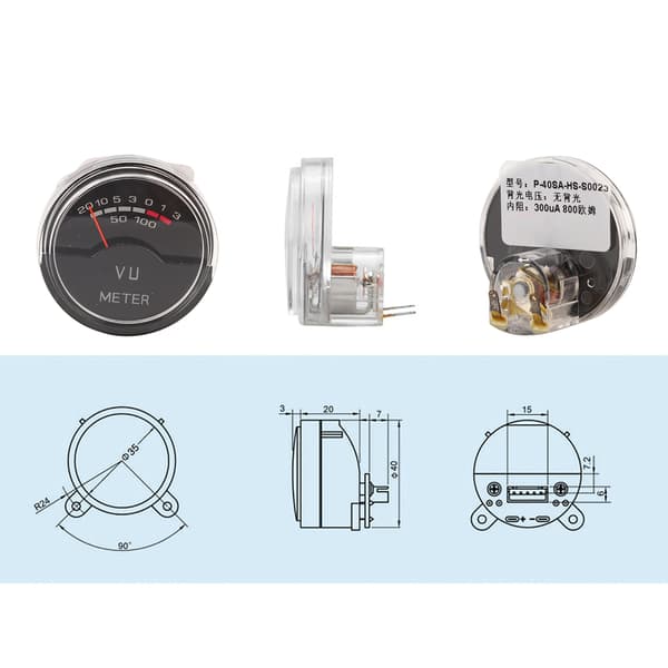 Mini Højpræcisions VU-meter DB Lydniveaumåler Forstærkertester, 10-60℃ Område