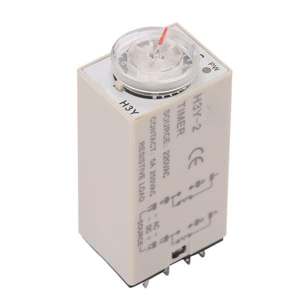H3Y-2 Timerrelæ AC 220V 0-10s Forsinkelsestidskontakt 10 Sekunder