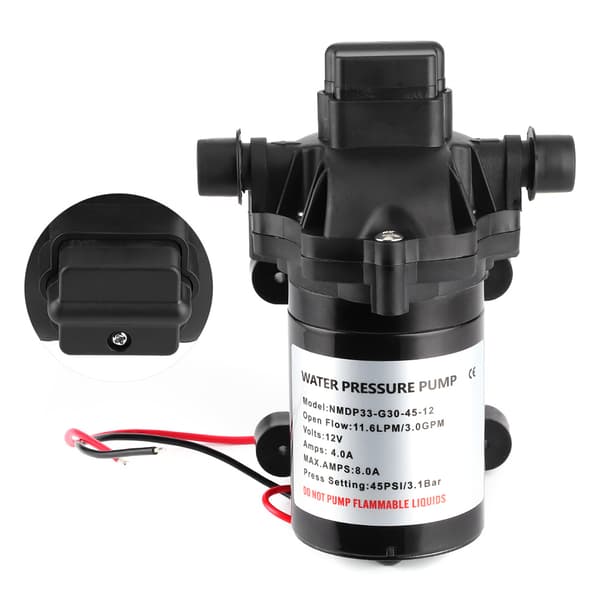 12V 3.0GPM 45PSI Membranvattenpump Självsugande Högtryck för Marin Båt Husbil