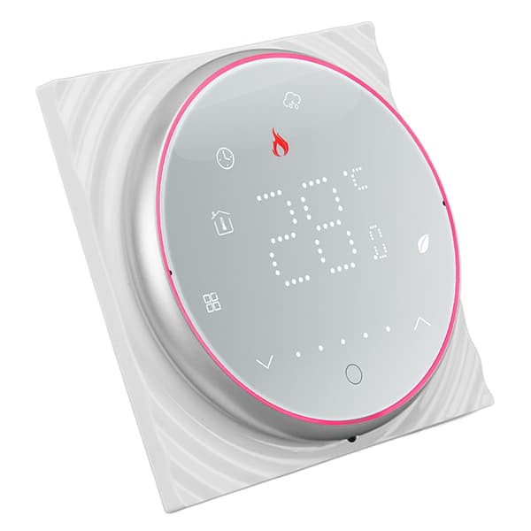Smart Termostat 1 Vecka Programmerbar LED-display Infälld Rektangulär Bas Digital Termostat AC95‑240V för Pannvärmesystem Vit