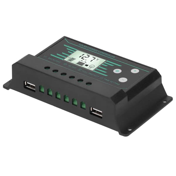 30A PWM Solar Charge Controller Dobbelt USB LCD-skærm 12V/24V Batteriregulator til Off-Grid Belysning