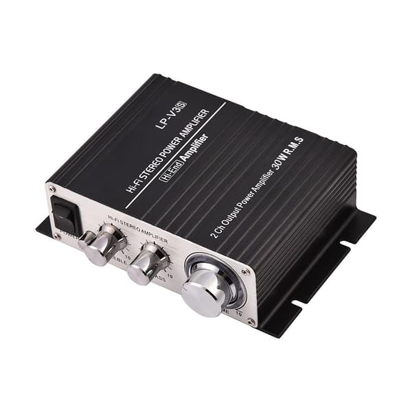 Mini 2-kanals HiFi Stereo Auto Bil Audio Effektforstærker Digital Forstærker Sort
