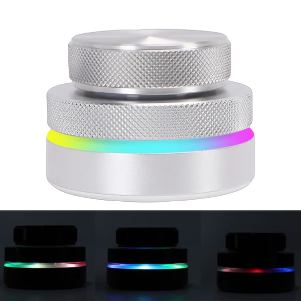 RGB-baggrundsbelyst knap- og drejeknap-controller, Bluetooth/USB-sidevender til DAW, multimedia, sølv