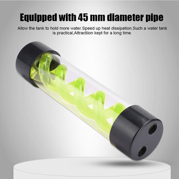 Vandtank 200MM med G1/4 gevind til PC Desktop Computer Cooler Tilbehør Grøn