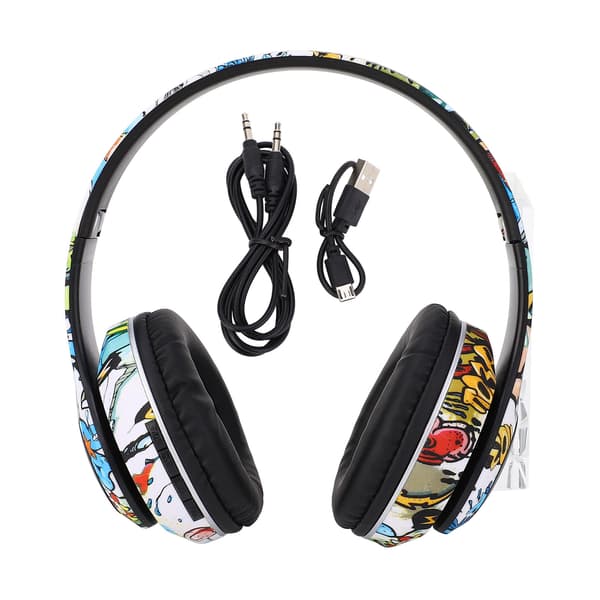 Trådlöst Bluetooth-headset Multifunktionell brusreducering Djup bas Innovativ graffitidesign Bluetooth-hörlurar