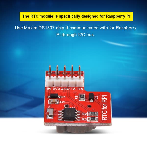 DS1307 Kort RTC-modul Högprecisionsrealtidsklockmodul för Raspberry Pi 3 / 2 Modell B