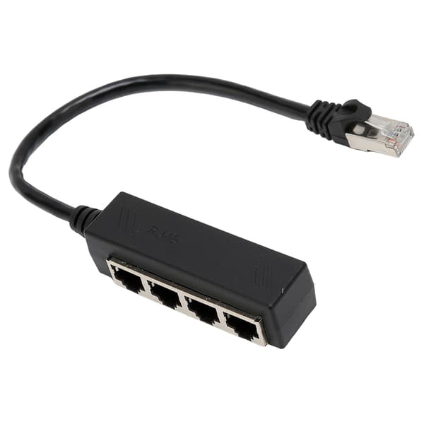RJ45 Ethernet Splitterkabel Ét Punkt Fire Ethernetkabel Splitter ABS PCB RJ45 Splitteradapter til Bærbar Computer