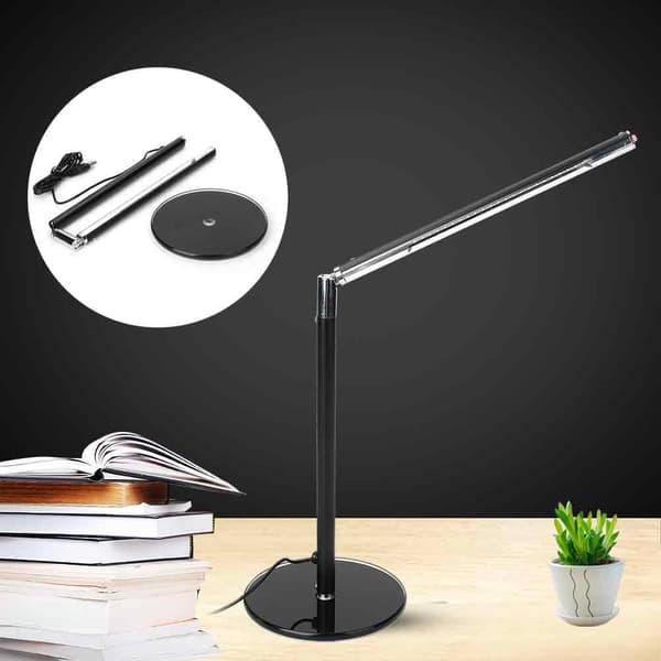 DC5V 4.5W USB-opladning LED-bordlampe Sammenfoldelig skrivebordslampe til soveværelse læsning studier sort