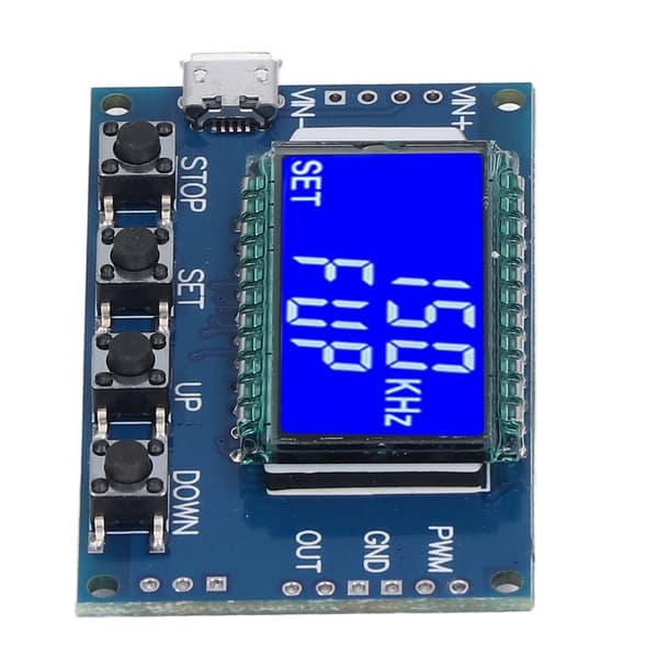 PWM Firkantbølge Signalgenerator Modul LCD Justerbar Frekvens Rektangulær Puls Tester