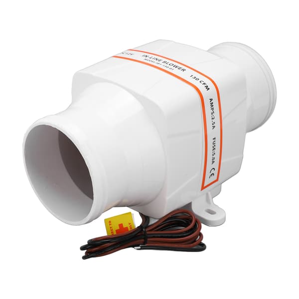 3 tommer 12V Inline Lænseventilator 130CFM 4 Blade Høj Luftstrøm til Marine Yachter Både