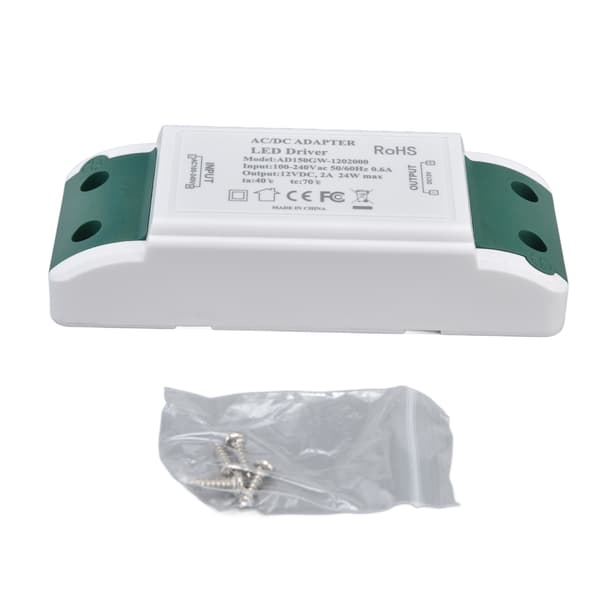 LED Driver 12V DC 24W 2A LED Strømforsyning til LED Strip Lys og Skab Lys AC100‑240V