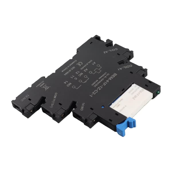 DC-styret AC ultratyndt solid state-relæ, DIN-skinne SPDT 6A 6-24V spole, kompakt modul