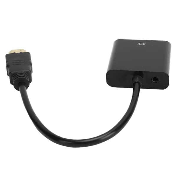 HD Multimedia Interface til VGA-adapterkonverterkabel til computer, bærbar computer, skærm, projektor, sort