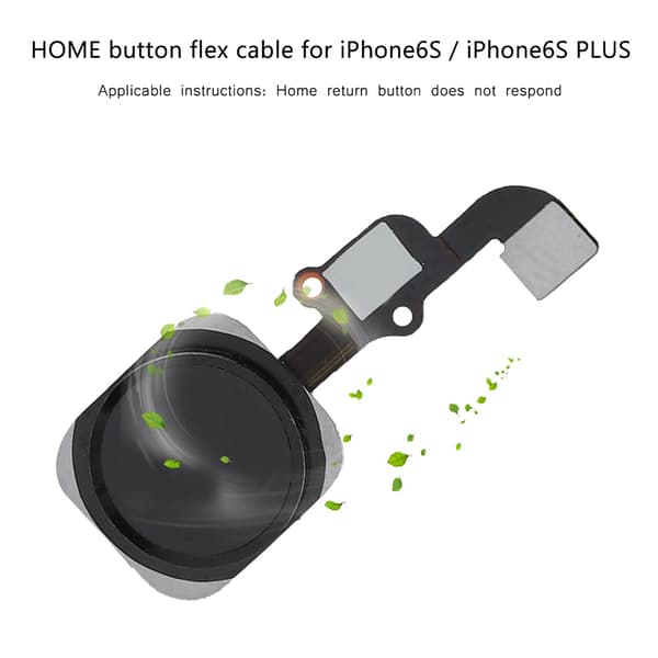Hjemknap Erstatning Touch ID Sensor Nøgle Flexkabel til iPhone6S/6S Plus HJEM-knap Sort