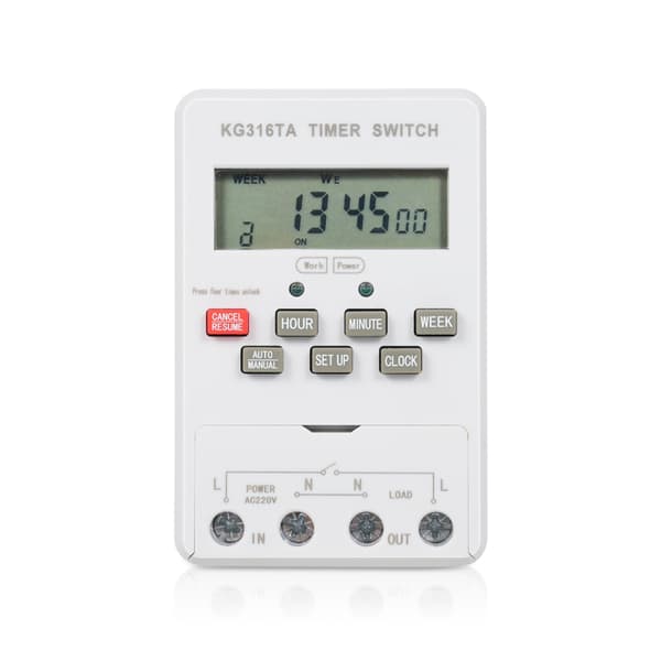KG316TA 220V Digital Timerkontakt, Mikrocomputer Programmerbar Tidsstyring til Gadelamper, Lysbokse, Neonlys og Udstyr