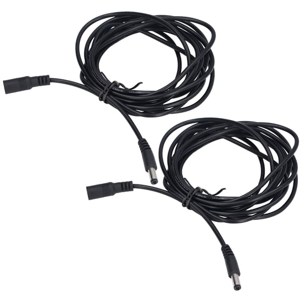 2-pak solpanel forlængerkabel LED-lys DC-stik 5.5x2.1mm 12V 24V udendørs