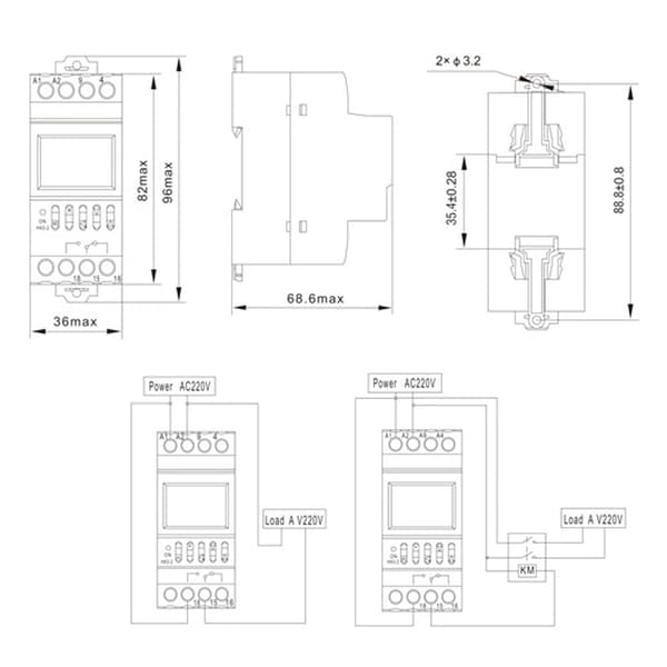 NKG-4 DIN-skinne timer-kontakt AC 220V 3A programmerbar ugentlig digital tidsrelæ