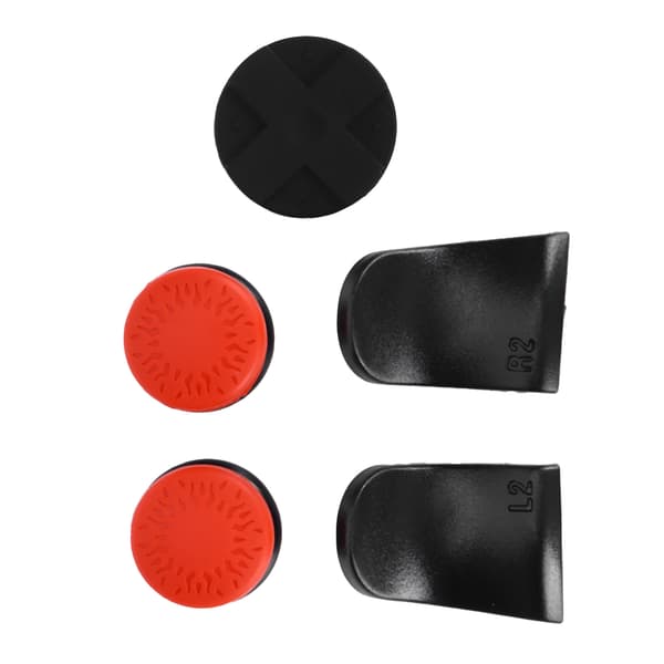 5-i-1 Tommelfingergreb Nøglehætte Joystick Cover L2 R2 Triggerforlænger til PS5 Controller Rød