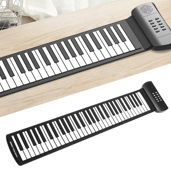 Rulleklaver til børn 61 tangenter elektronisk tykt bærbart foldbart USB genopladeligt keyboard