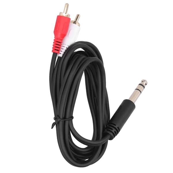 6,35 mm til dobbelt RCA lydkabel stereo hanadapterstik lyd Y-splitterkabel