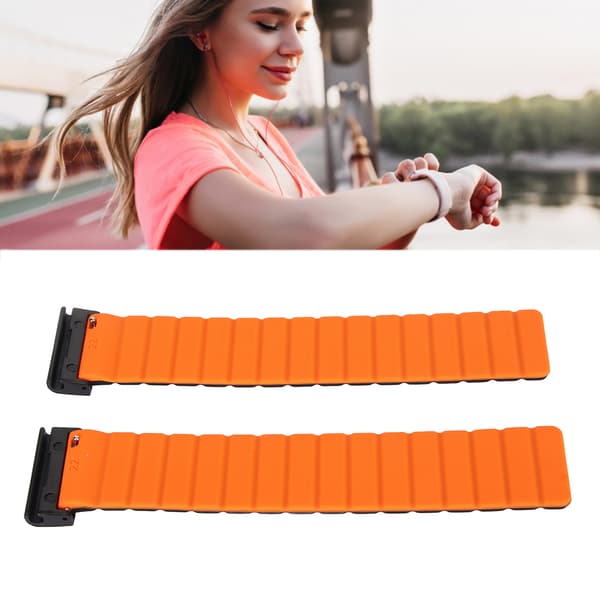 Quick-Release 26mm Silikone Urrem, Svedafvisende Magnetisk Rem til Vertix 2, Sort & Orange