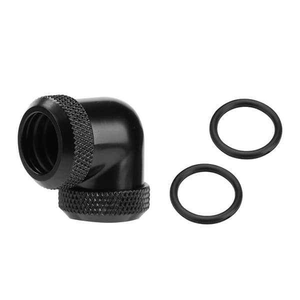 14mm OD DIY Twist 90 graders albue dobbelt hårdt rørforbindelse vand væskekøling sort