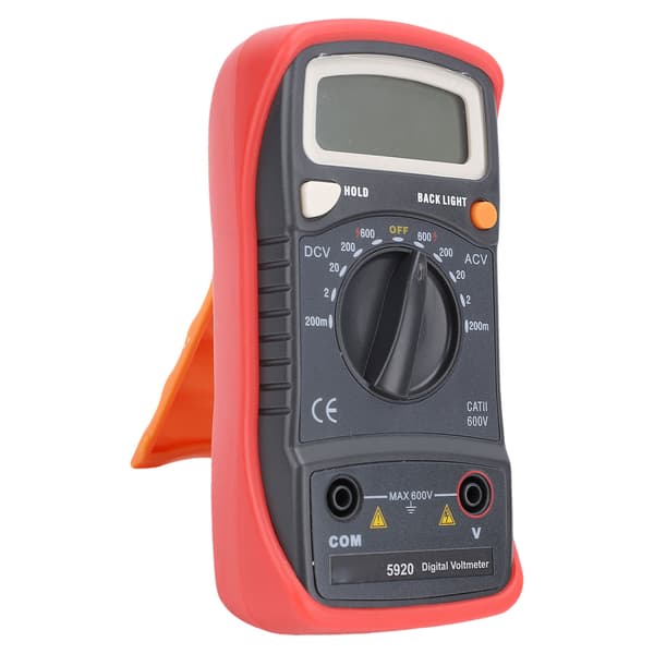 Digitalt multimeter AC DC voltmeter LCD baggrundsbelyst 200mV-600V elektrisk tester