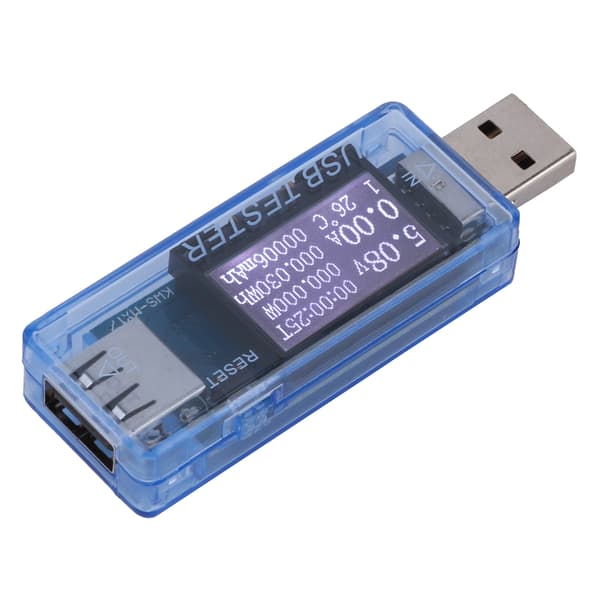 USB-tester Digital Voltmeter Ammeter 8-i-1 Detektor 0-5A 0-150W 4-30V Blå