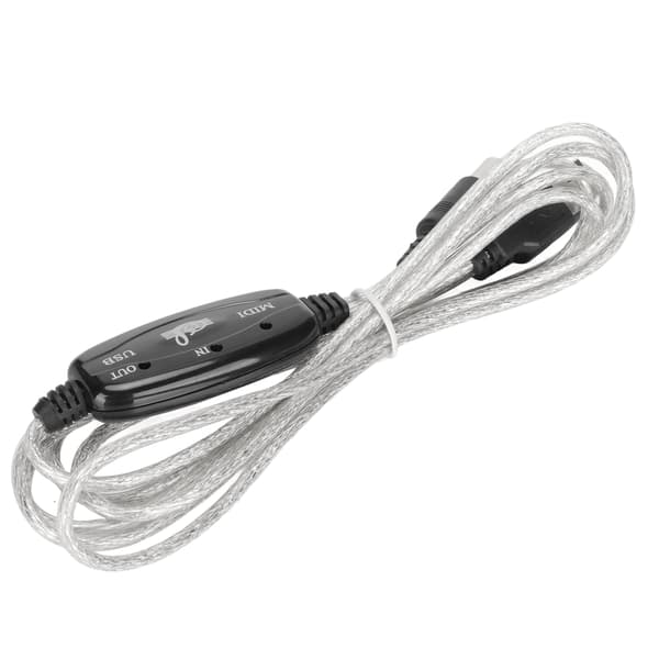 MIDI til USB-kabel ca. 2,2 yards langt 16 kanaler USB PC-interface LED strøm indgang udgangsindikator USB MIDI-kabel
