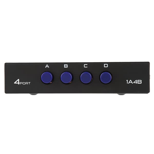 2/4-ports USB 2.0 manuel delingsswitch-boks til pc-printerscanner (4-ports)