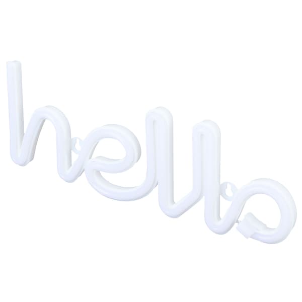Lila LED Neonskylt \"Hello\" Bokstäver Väggdekor för Bröllopsfest USB Batteridriven