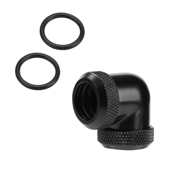 14mm OD DIY Twist 90 graders albue dobbelt hårdt rørforbindelse vand væskekøling sort