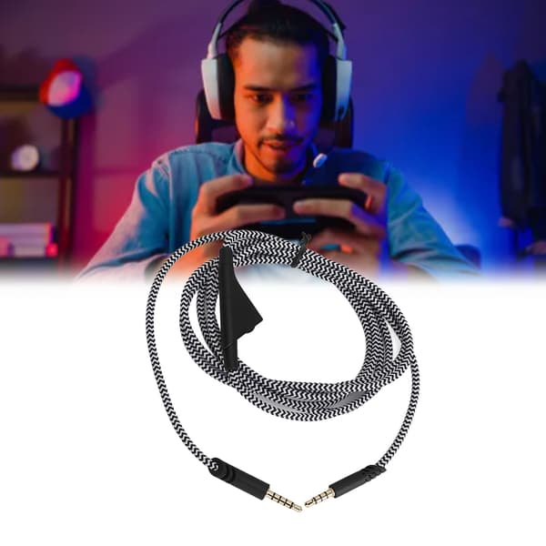 Spelheadset Förlängningskabel Ersättning Flätad Hörlursförlängningssladd med Volymkontroll för Astro A10 A40 A40TR
