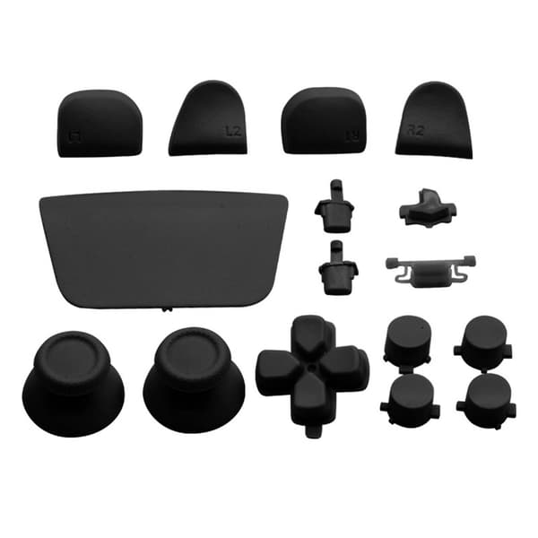 16 stk. udskiftningsknapper til PS5-gamepad, udskiftnings-thumbstick-udløserknapper til PS5-controller, sort