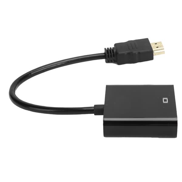 HD Multimedia Interface til VGA-adapterkonverterkabel til computer, bærbar computer, skærm, projektor, sort