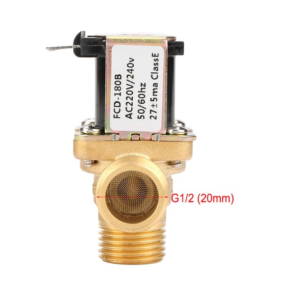 Mässing AC220V G1/2\" NC Pilotmagnetventil för vatteninlopp, 2-vägs, 1-pack