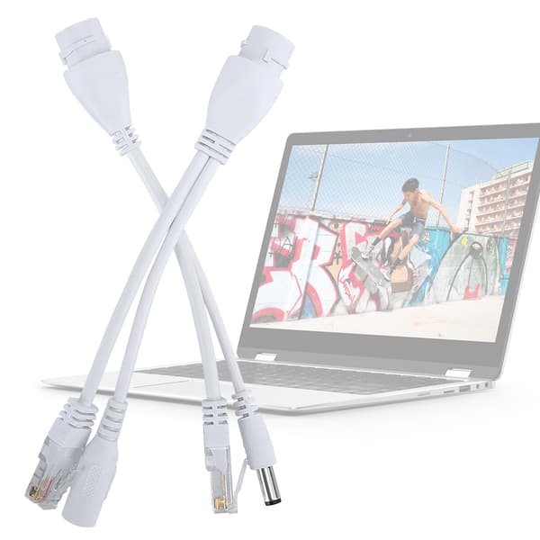 POE-adapterkabel Ikke-standard vandtæt injektor-splitter DC12V (hvid)