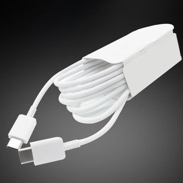 Typ C till Typ C-kabel PD Snabbladdning Flexibel Typ C Datakabel för Android för Note 10 Telefon 1m Vit