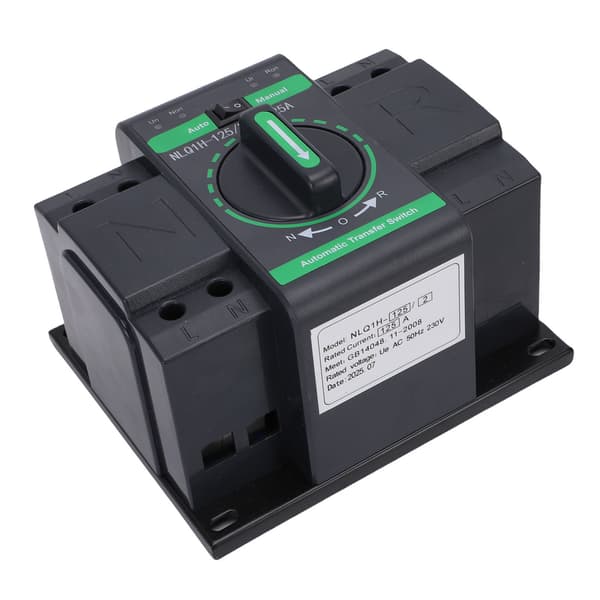 125A 2-polig dubbelström ATS 2-i-1 omkopplare Auto/Manuell PC-isolator
