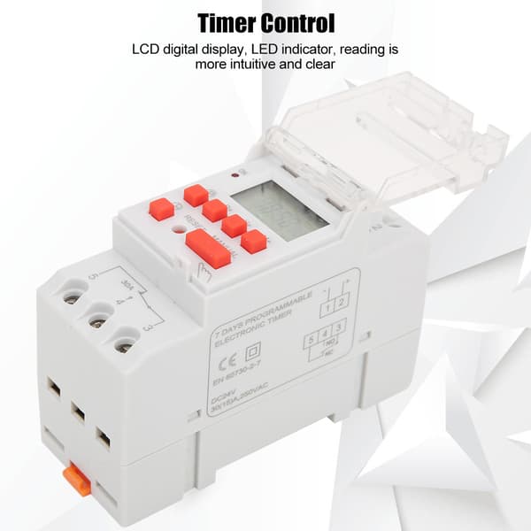 DC 24V 30A Ugentlig 12/24 timer Timerkontakt LCD Tænd/Sluk Kontrol Programmerbart Tidsrelæ