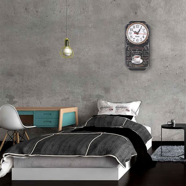Modern rektangulär väggklocka elegant hängande ur för vardagsrum och bardekor