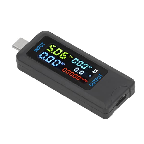 0-5A 0-8A 5-36V Digital Volt Ampere Meter 4-siffrig dubbelriktad IPS LCD USB-C Strömmonitor