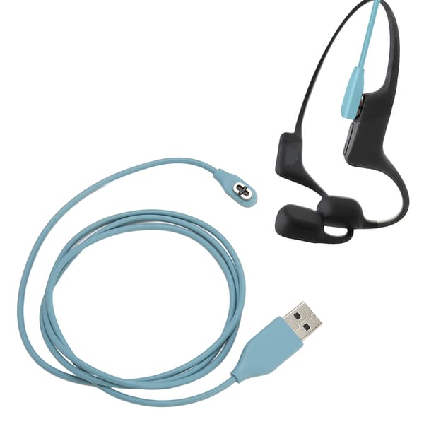 Bluetooth Headset Opladerkabel TPE USB Høretelefon Opladerledning til Aeropex AS800 Erstatning Blå