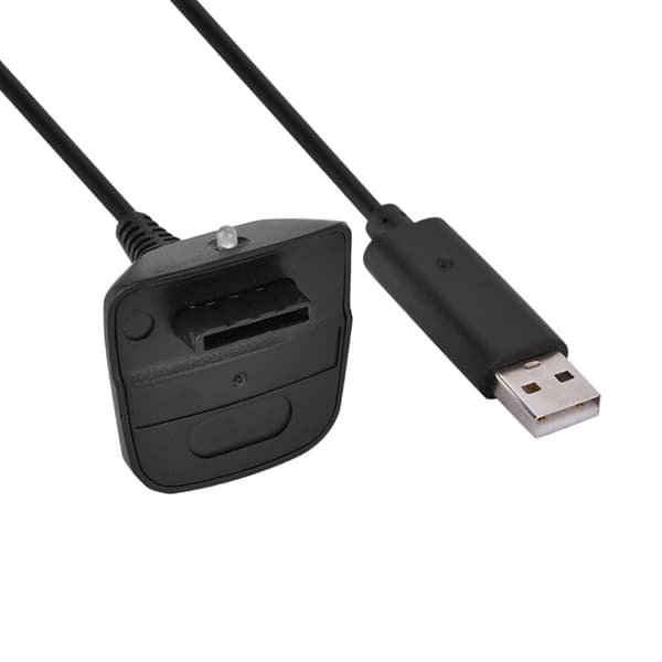 Til Microsoft til Xbox 360 trådløs controller USB-oplader hurtigopladningskabel (sort)